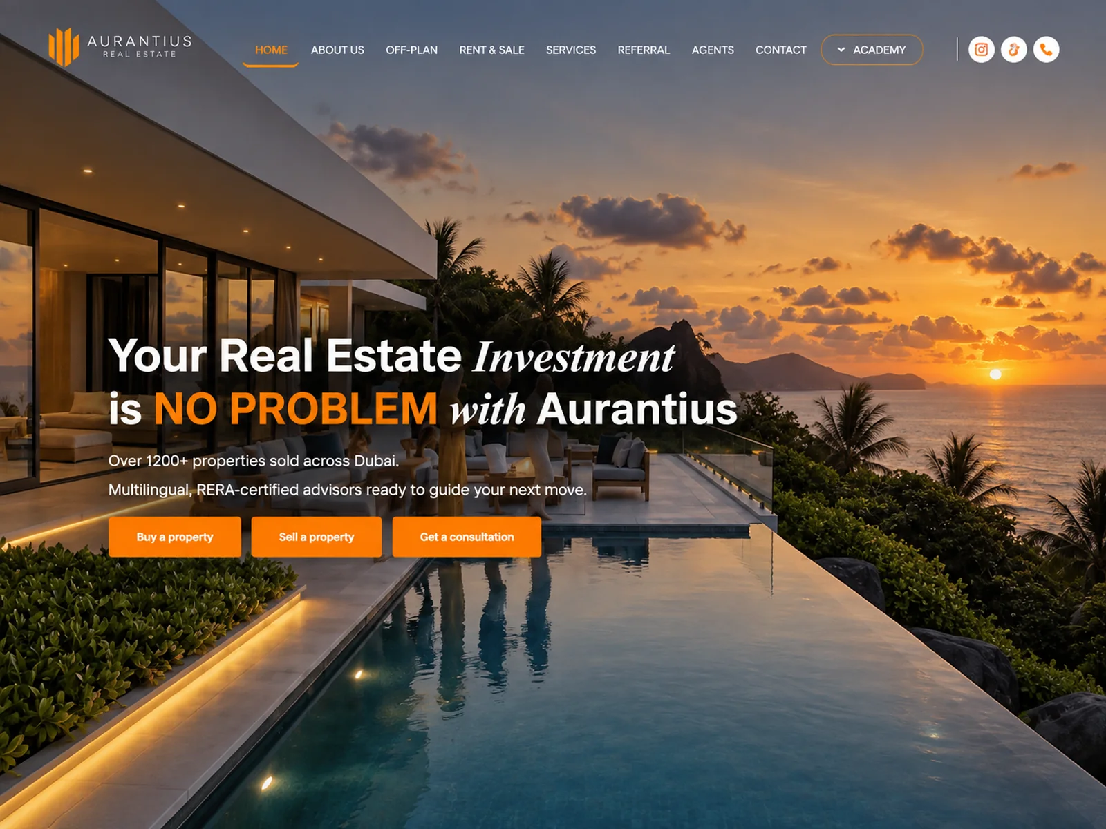 Aurantius Real Estate website
